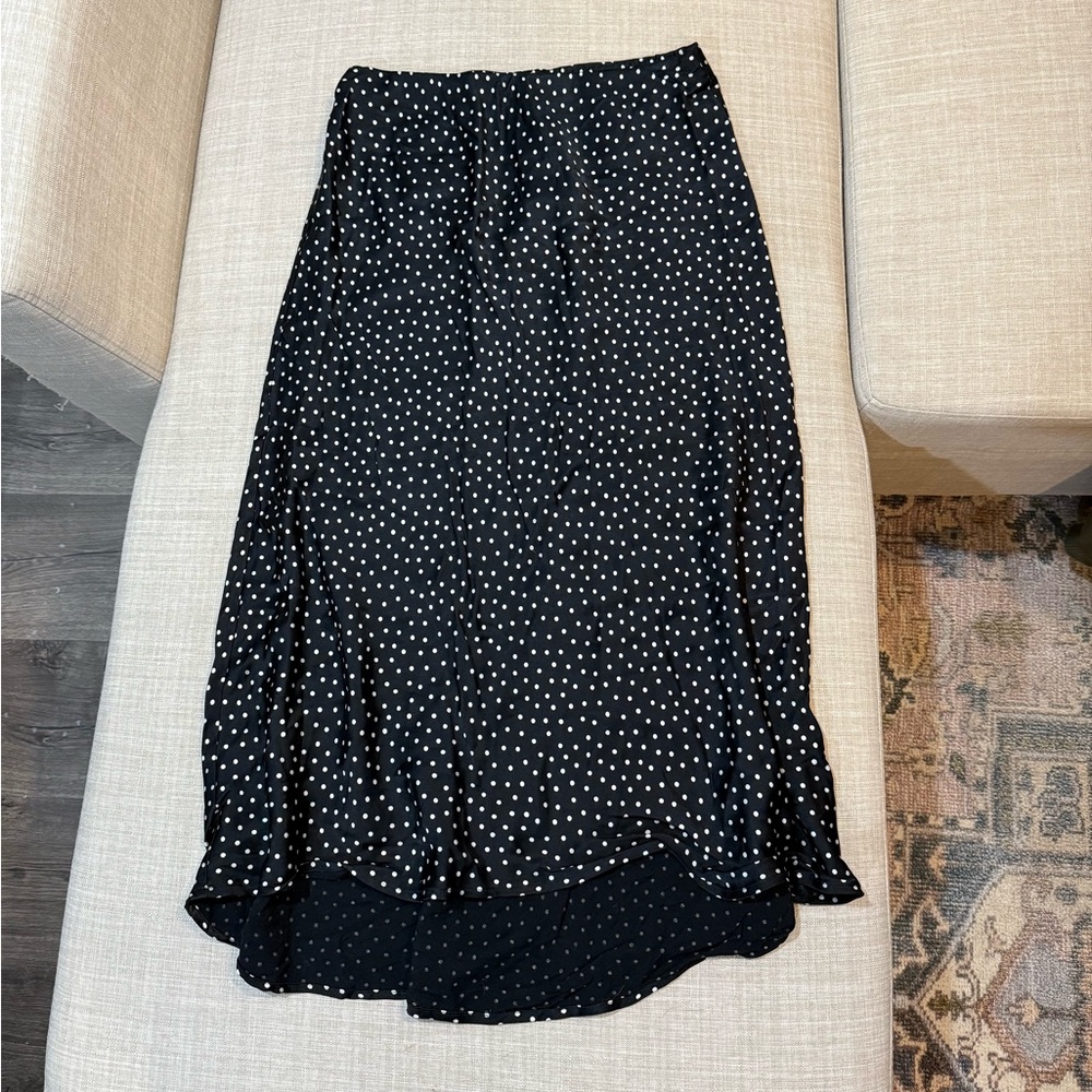 Abercrombie & Fitch Black Polka Dot Midi Skirt